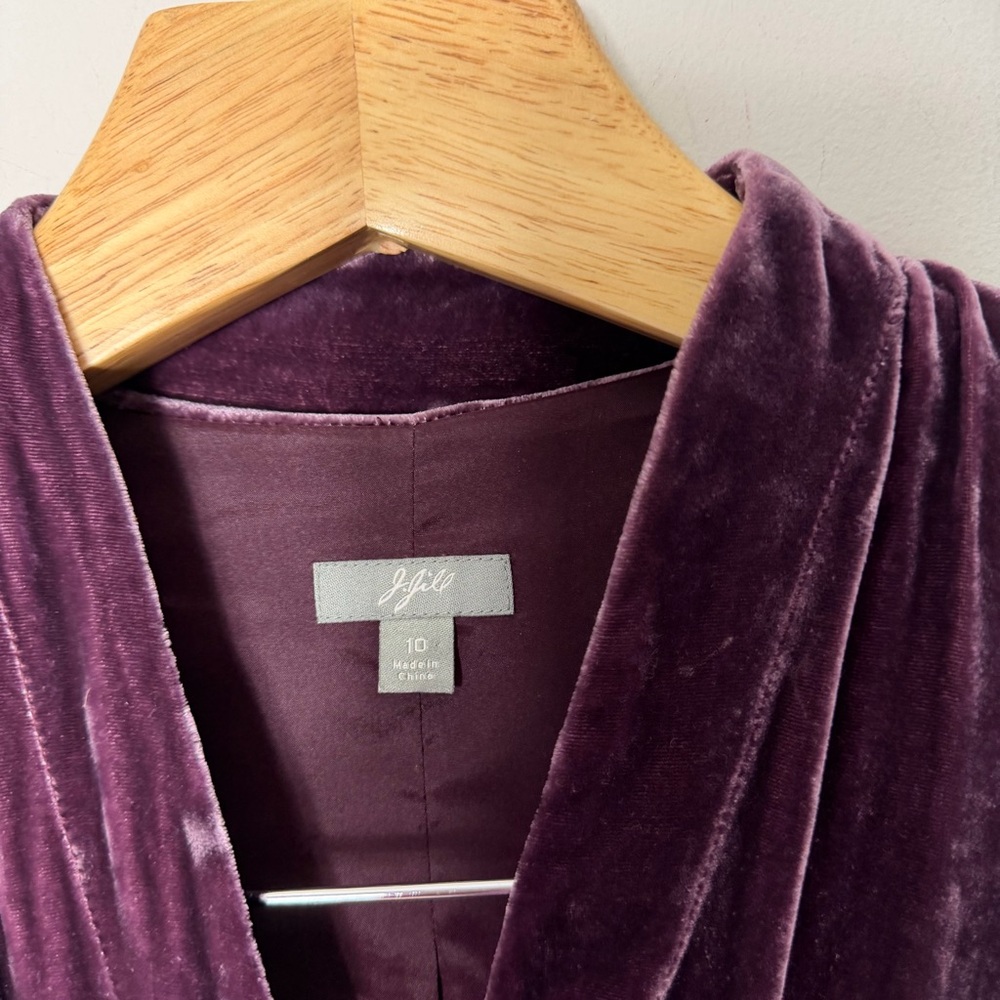Vintage J.Jill Velvet Aubergine Purple Duster/Dress Silk Size 10 - Picture 3 of 11